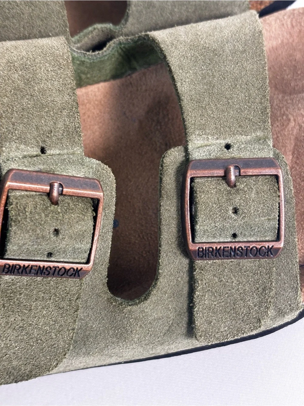 Birkenstock Arizona Suede Leather Sandals Olive Green EU 37 US 6